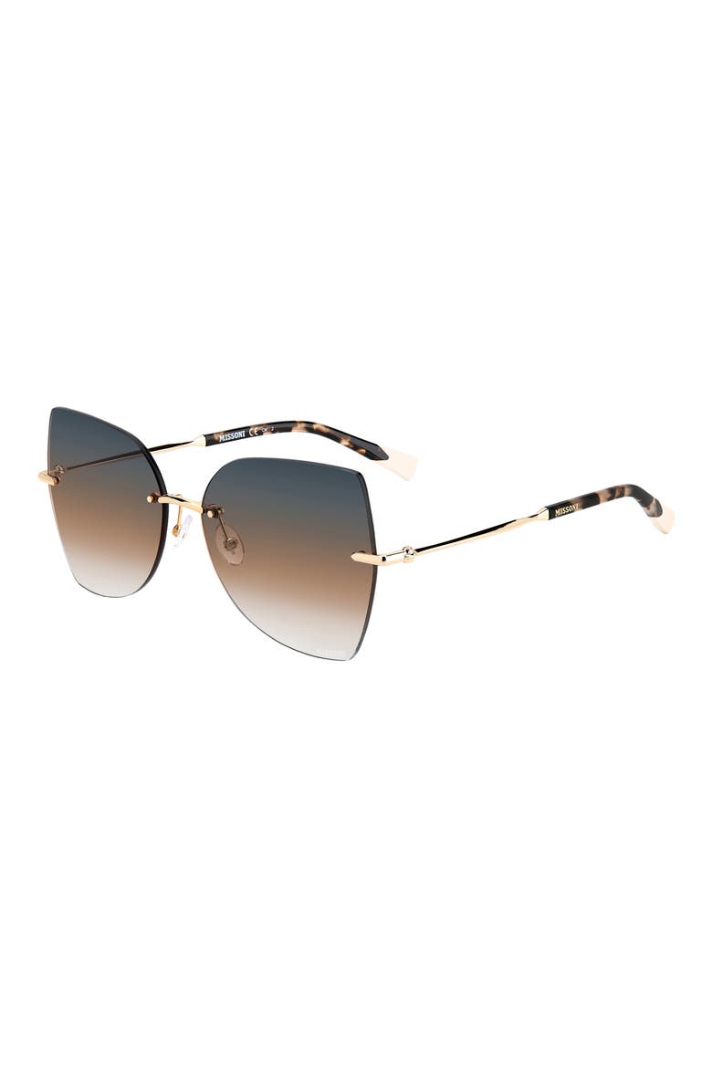56mm Gradient Cat Eye Sunglasses, Alternate, color, GOLD/ GRAY BROWN
