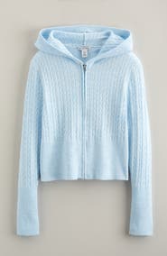 Nordstrom Cable Knit Zip Front Hoodie