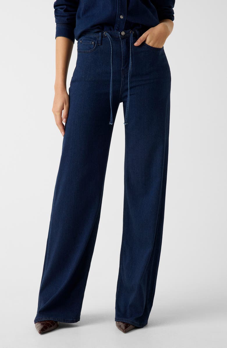 GUESS Blossom Drawstring Wide Leg Jeans, Main, color, Okln-Bright