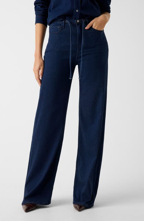Blossom Drawstring Wide Leg Jeans