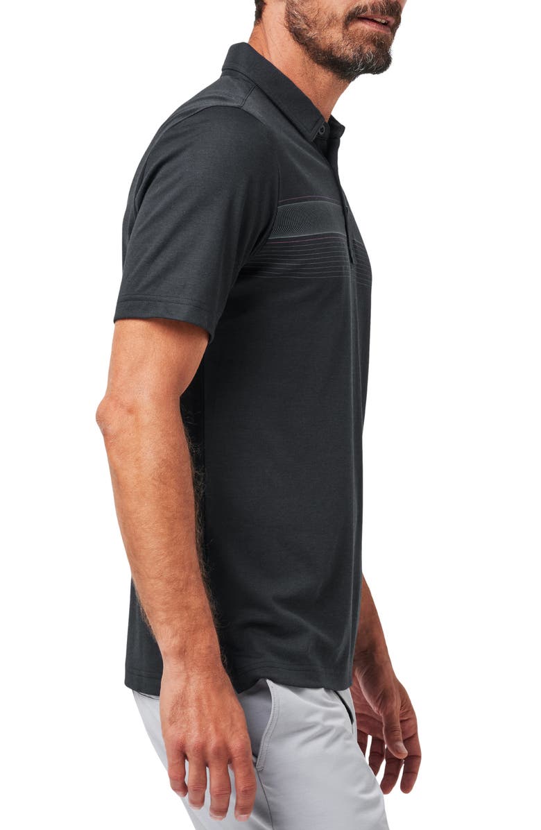 TravisMathew State of the Art 2.0 Chest Stripe Polo, Alternate, color, Black