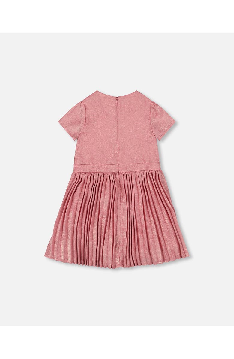 Deux par Deux Short Sleeve Dress with Pleated Skirt, Alternate, color, Dusty Pink