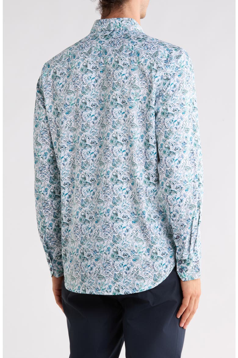 Locust Print Long Sleeve Cotton Shirt, Alternate, color, MULTI