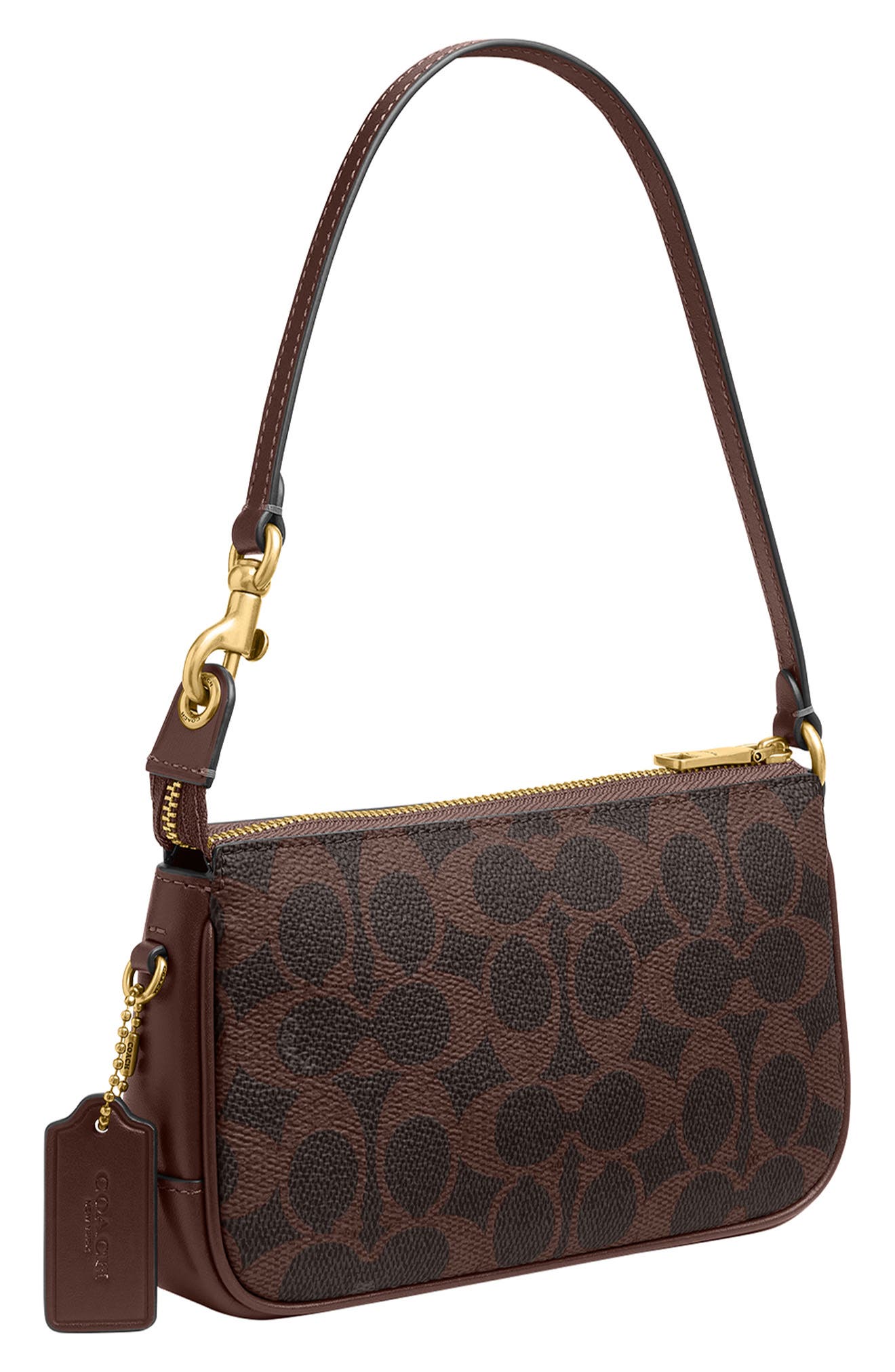 COACH Plaza Signature Coated Canvas Shoulder Bag, Alternate, color, 