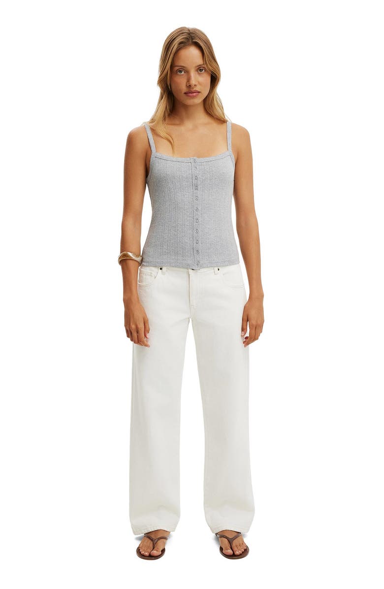 Cotton On Women's Henley Tank, Alternate, color, Grey Marle