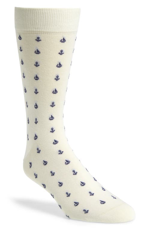 Nordstrom Nautical Pattern Socks In Nude