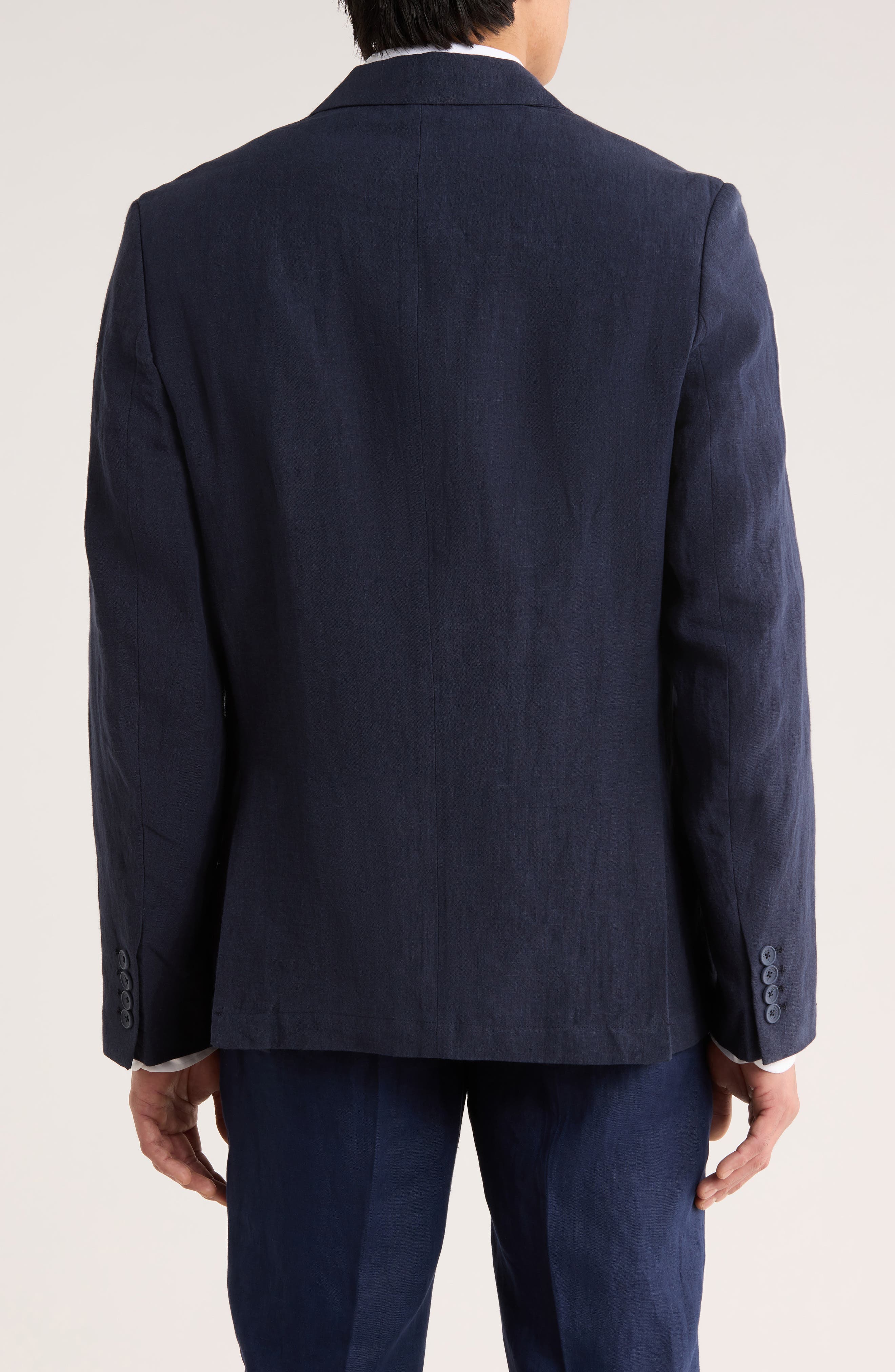 Tailored Fit Solid Linen Blazer - image 4