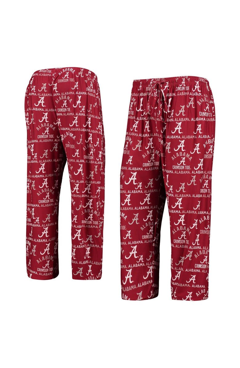 CONCEPTS SPORT Men's Concepts Sport Crimson Alabama Crimson Tide Flagship Allover Print Sleep Pants, Alternate, color, 