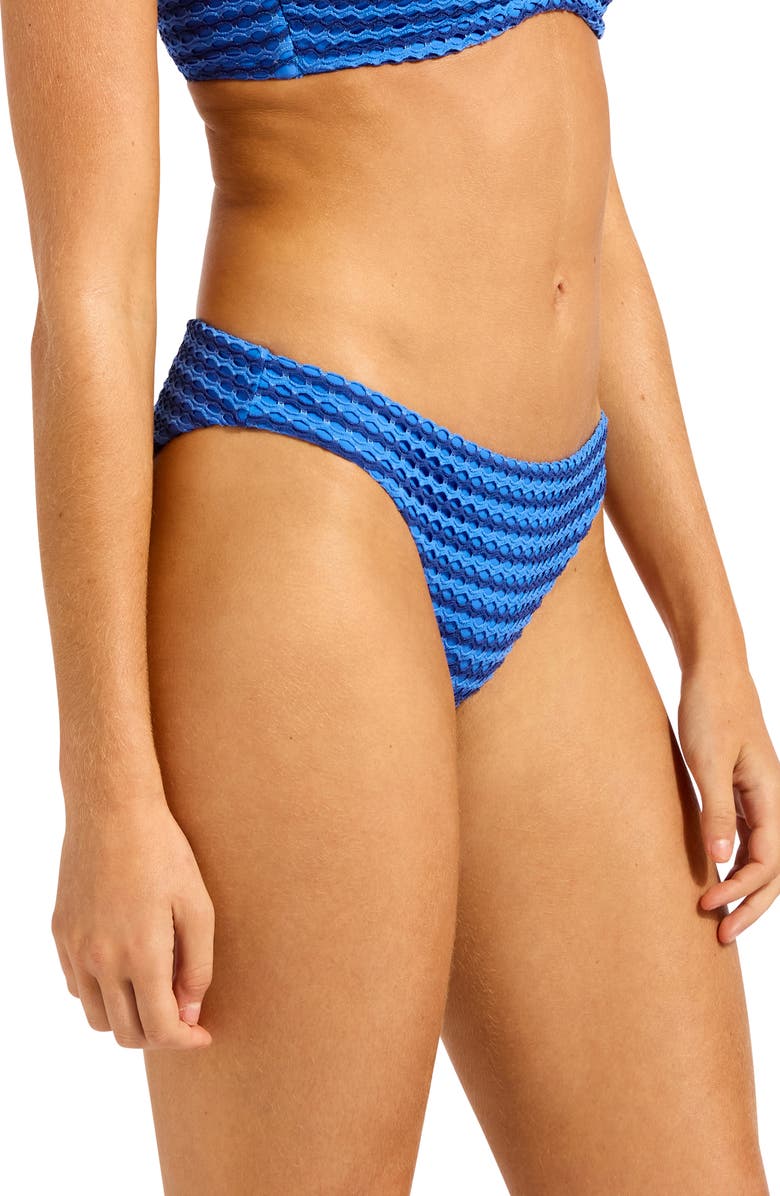Seafolly Stripe Bikini Bottoms, Alternate, color, Sapphire