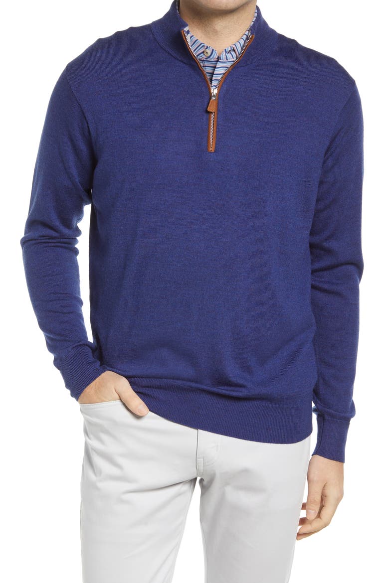 Crown Regular Fit Quarter Zip Pullover, Main, color, GLACIER BLUE