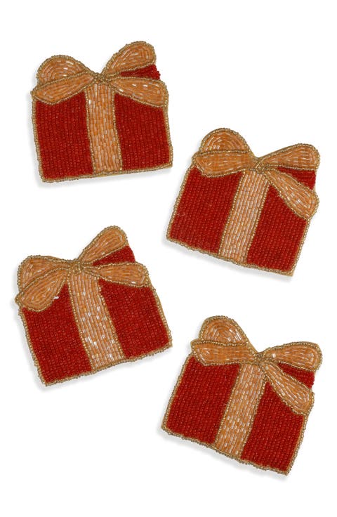 Gift Box Set of 4 Beaded Coasters