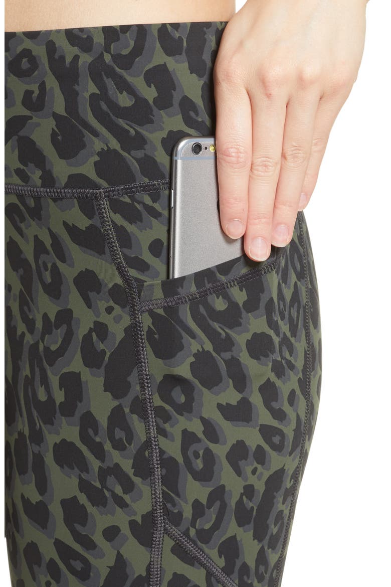 Zero Gravity Pocket 7/8 Run Leggings, Alternate, color, OLIVE LEOPARD PRINT