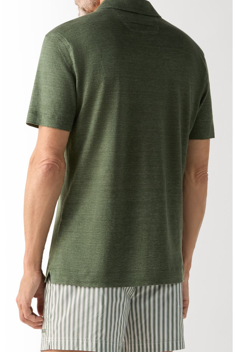 Lino Polo Shirt, Alternate, color, PINE GREEN