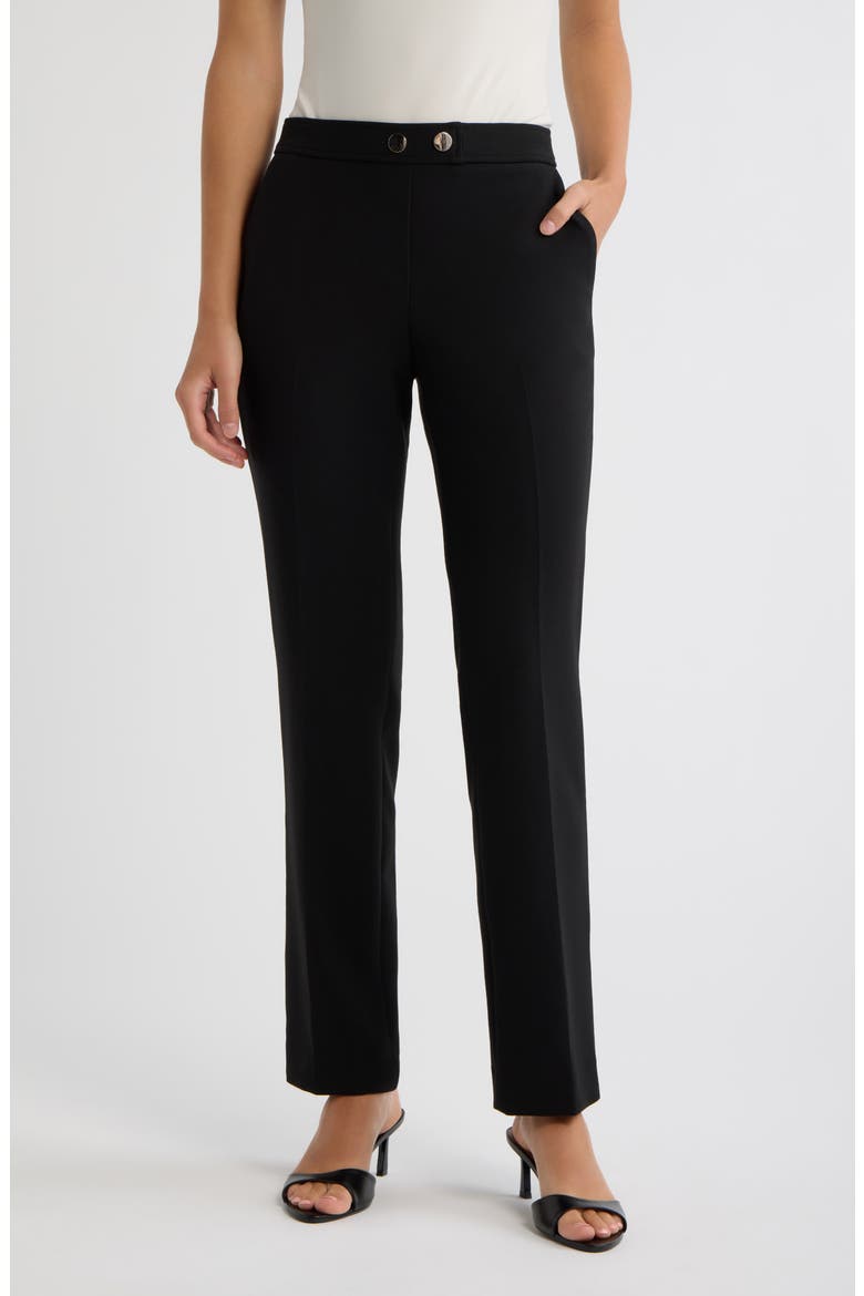 Straight Leg Pull On Pants, Main, color, ANNE BLACK