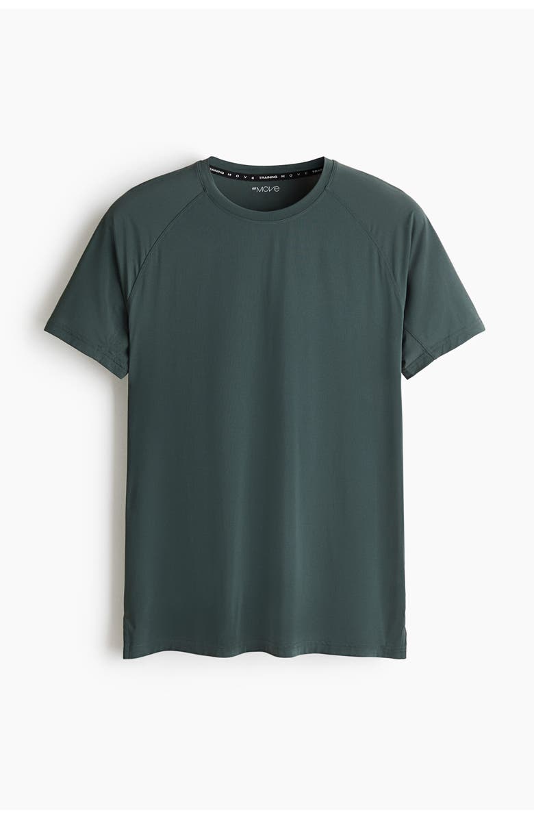 H&M Muscle Fit Sports T-shirt With Coolmove, Alternate, color, Pine Green