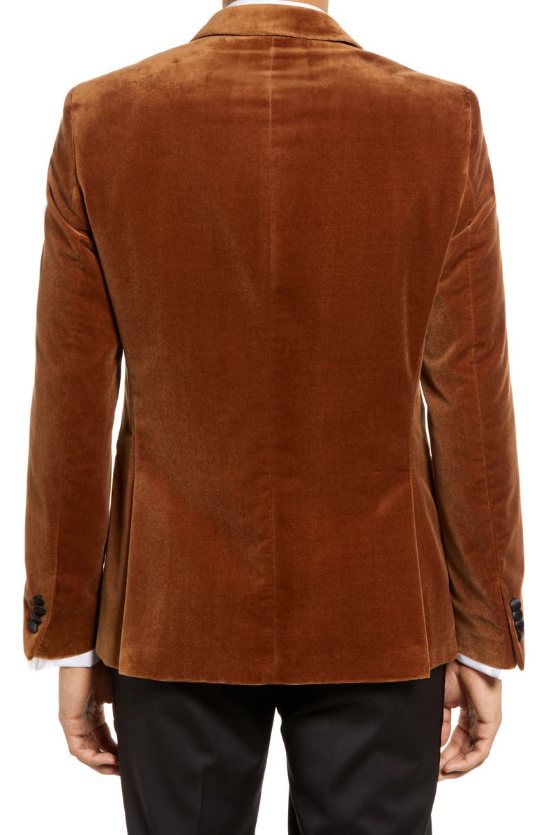 BOSS Hugo Brown Velvet Tuxedo Jacket, Alternate, color, 