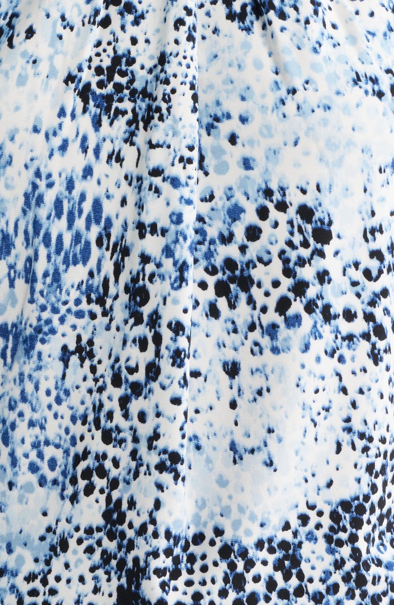 Anne Klein Print Pleat Neck Top, Alternate, color,