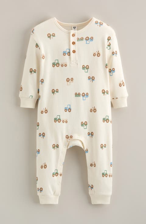 Long Sleeve Henley Romper