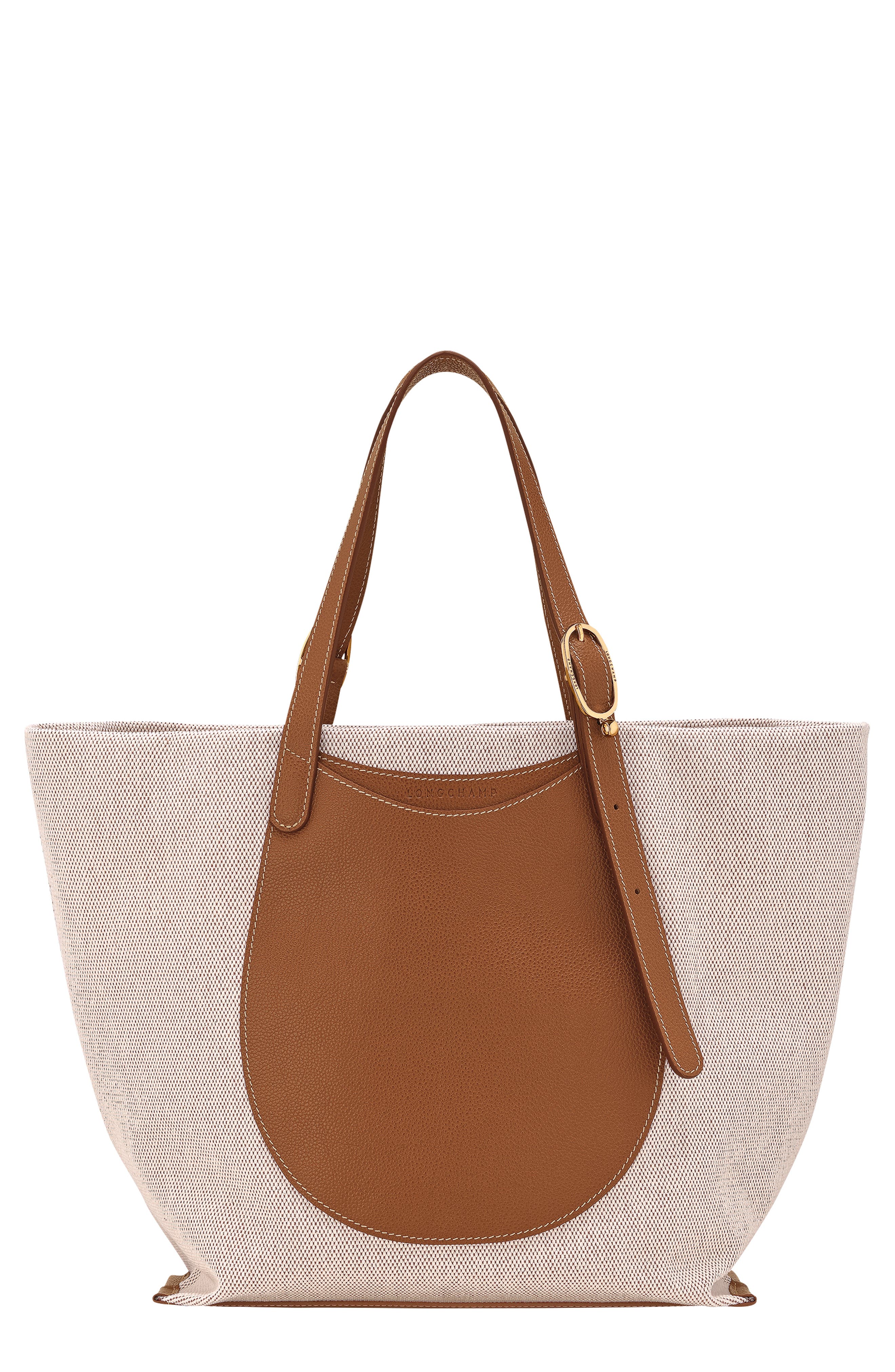 Longchamp Complice Canvas & Leather Tote, Main, color, Caramel