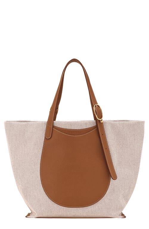 Longchamp Complice Canvas & Leather Tote in Caramel at Nordstrom