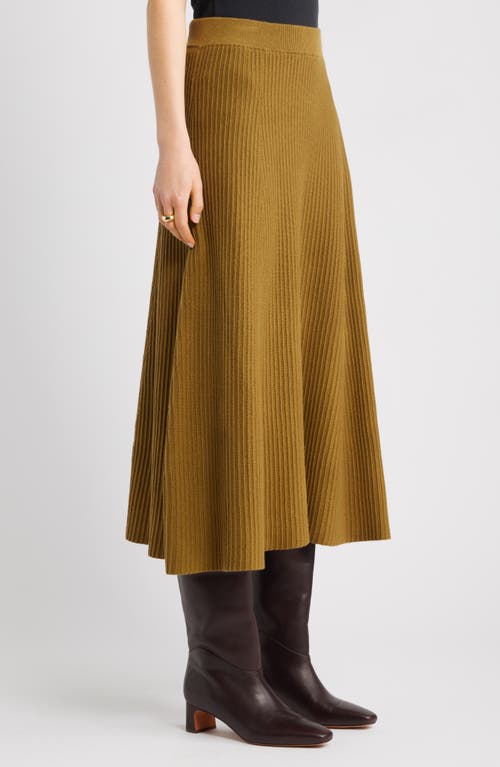 Nordstrom Cotton & Cashmere A-line Midi Sweater Skirt In Animal Print