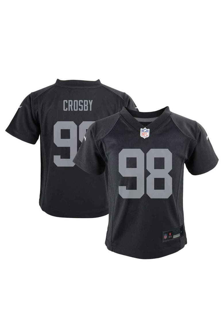 Infant Nike Maxx Crosby Black Las Vegas Raiders Team Player Game Jersey, Main, color, Black