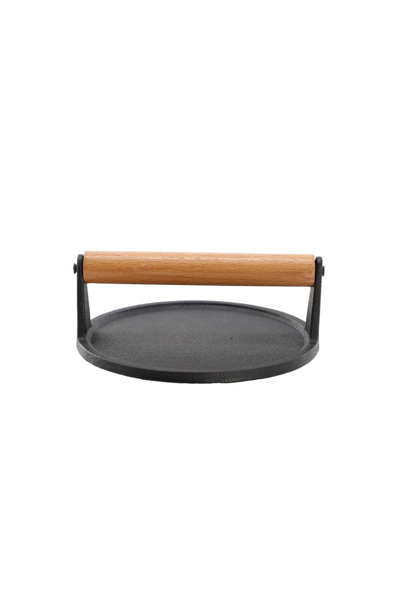 7.5 Inch Round Heavy Duty Cast Iron Grill Press, Alternate, color, Black