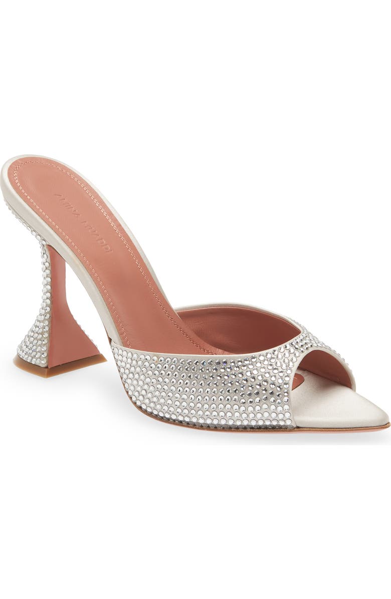 Amina Muaddi Caroline Crystal Embellished Pointed Toe Sandal, Main, color,