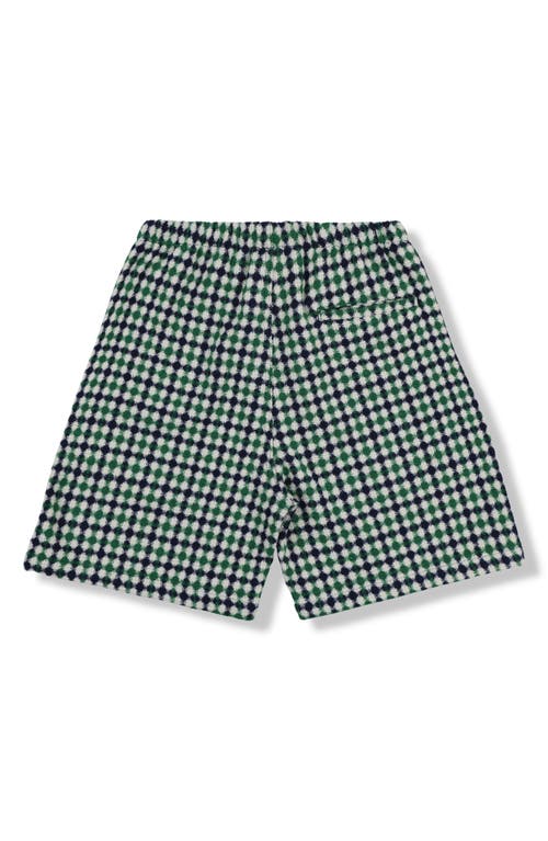 Pleasures Misquote Diamond Pattern Shorts In Navy