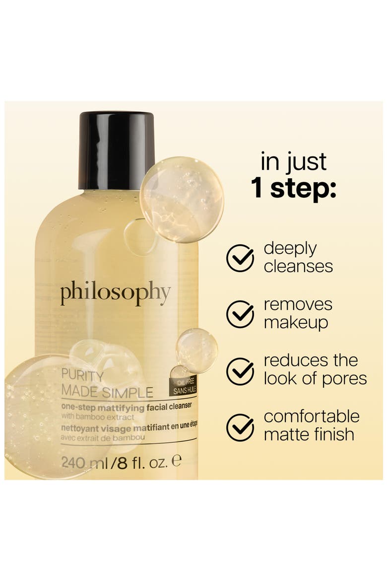 purity made simple oil-free one-step mattifying facial cleanser, Alternate, color, NO COLOR