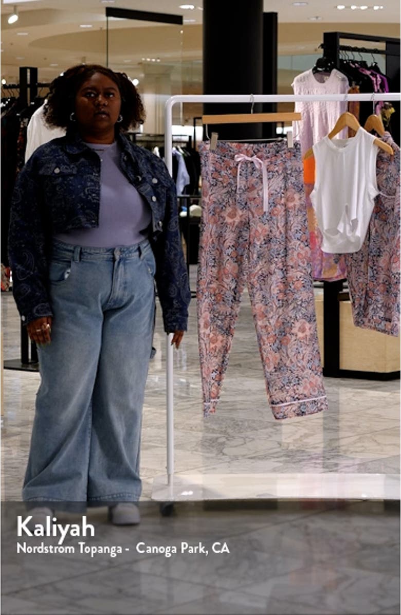 Sienna Floral Semisheer Cotton Sateen Pajama Pants, sales video thumbnail