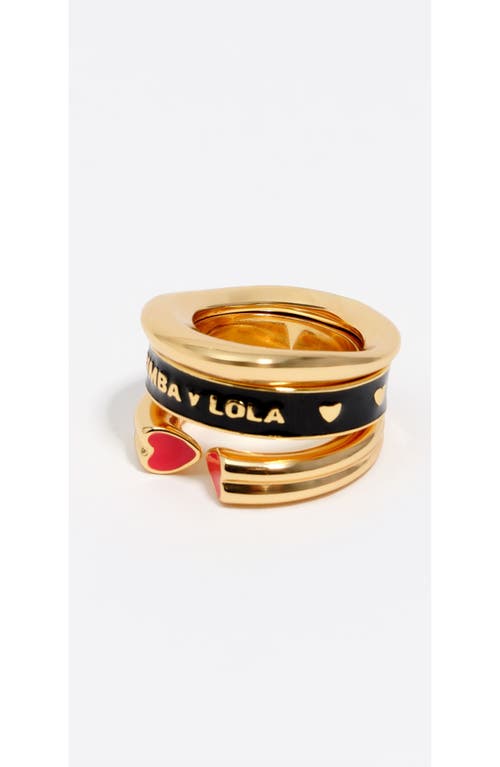 Bimba Y Lola Triple Modular Ring In Gold