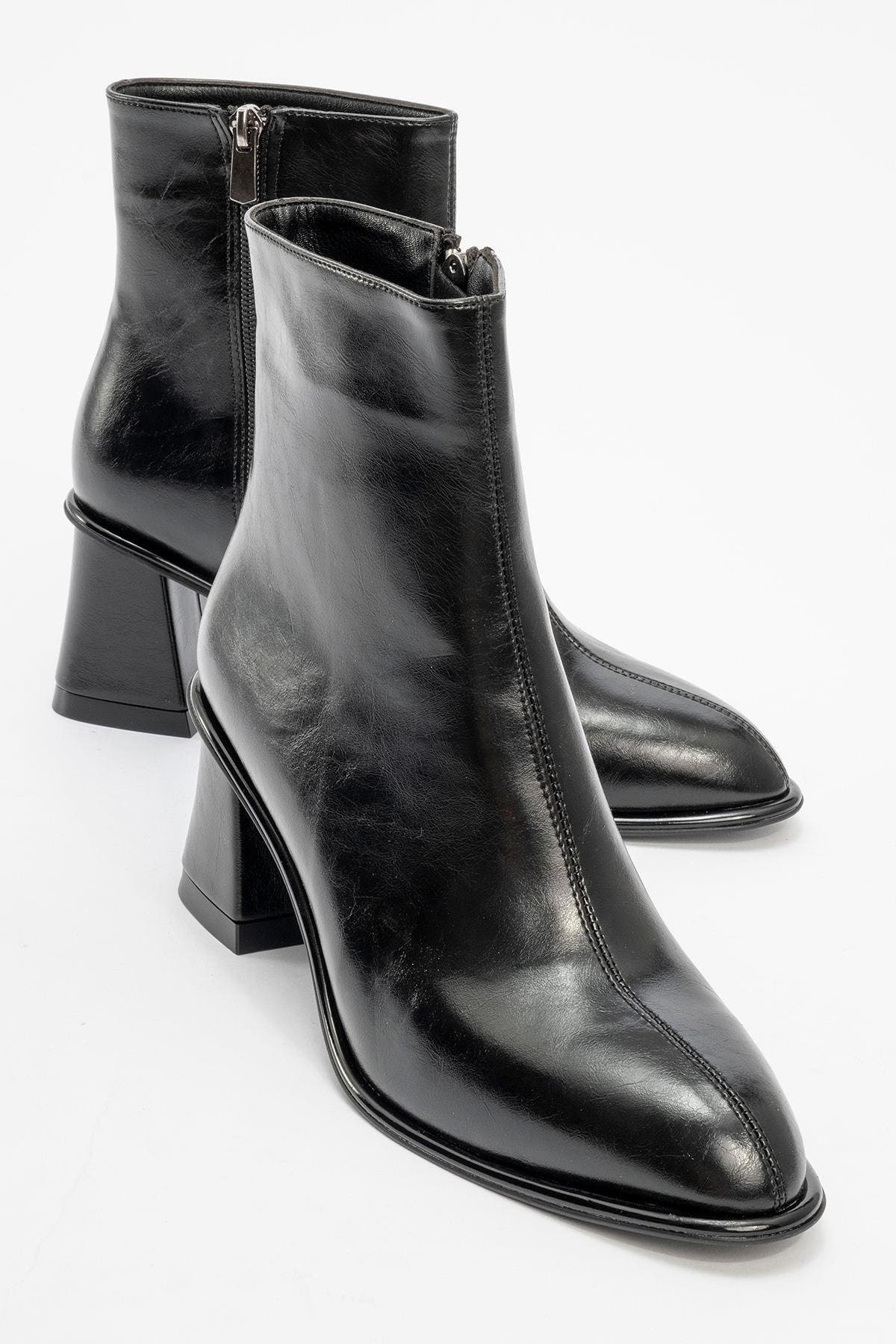 Prologue Shoes Maura Block Heel Boot, Main, color, Black Faux Leather