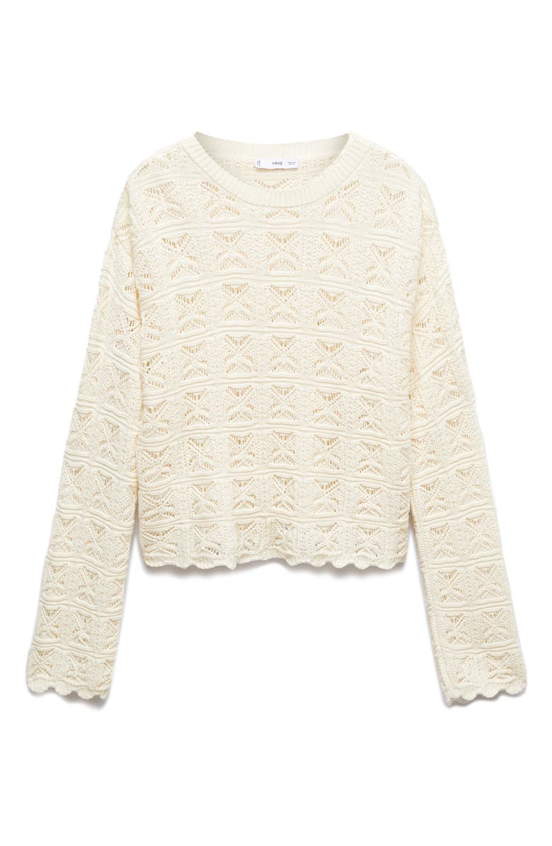 MANGO Open Stitch Crewneck Sweater, Alternate, color,