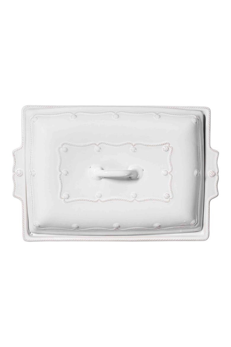 Berry & Thread 13-Inch Rectangular Ceramic Baking Dish with Lid, Alternate, color, WHITEWASH