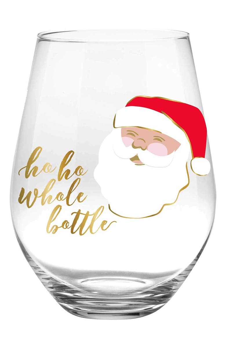 CREATIVE BRANDS Ho Ho Whole Bottle Wine Glass, Main, color,