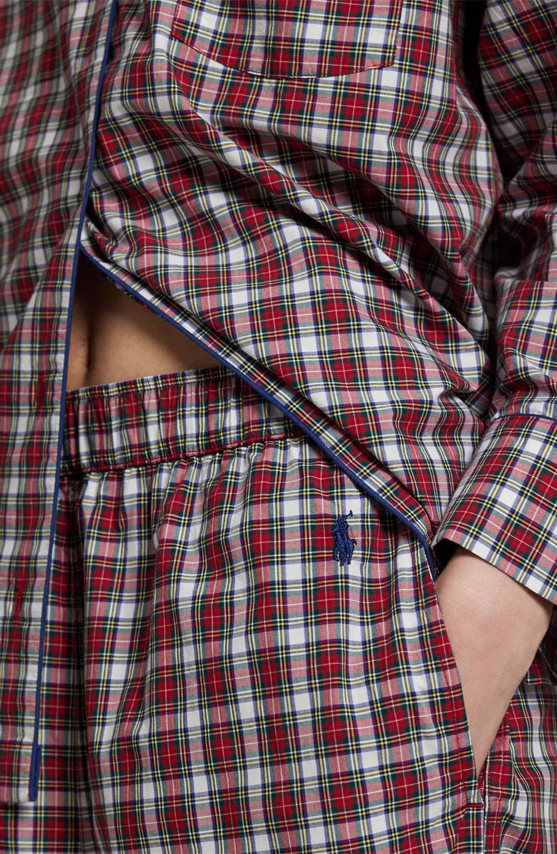Polo Ralph Lauren Madison Plaid Cotton Pajamas, Alternate, color, Winter Berry Tart