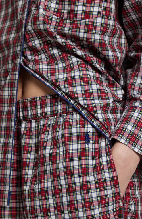 Polo Ralph Lauren Madison Plaid Cotton Pajamas In Burgundy