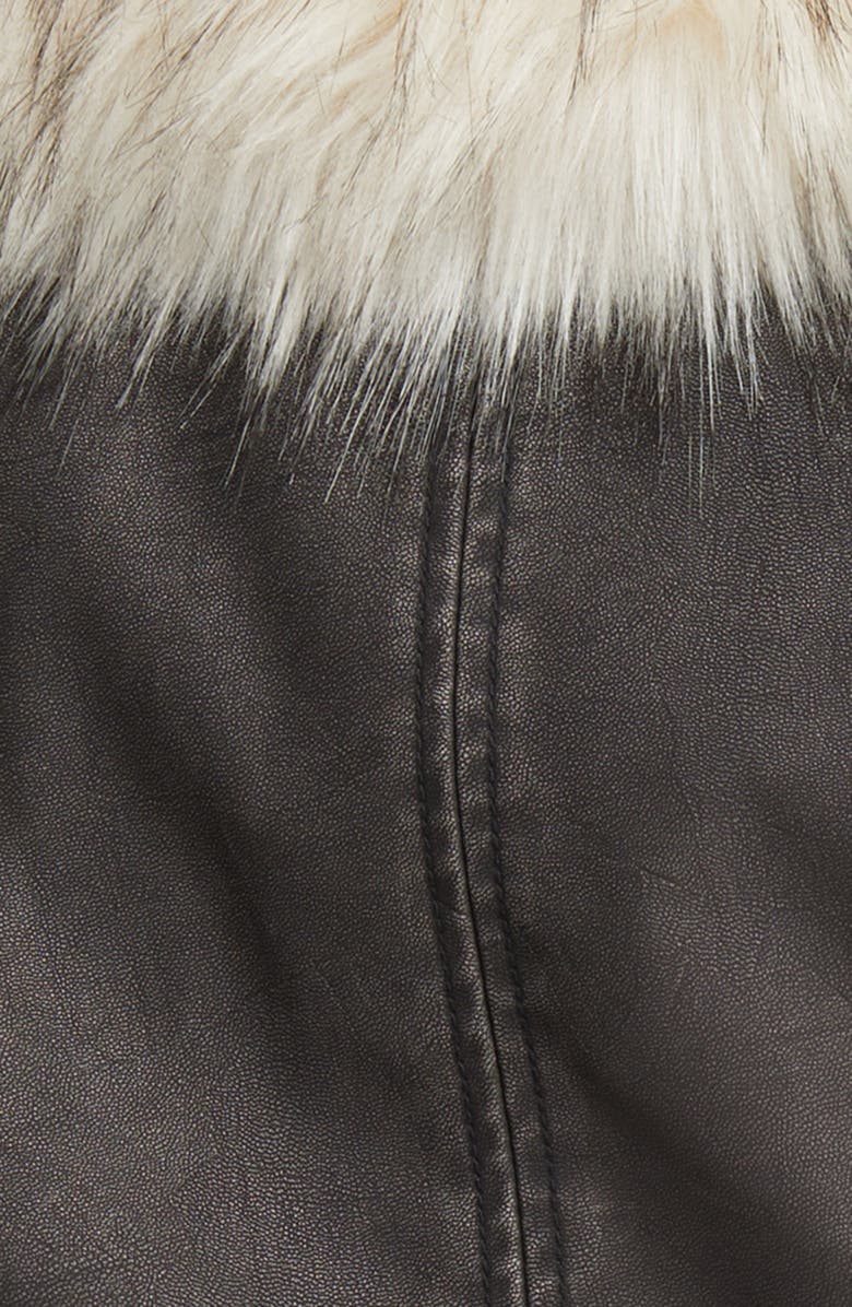 BLANKNYC Faux Fur Collar Faux Leather Bomber Jacket, Alternate, color, 