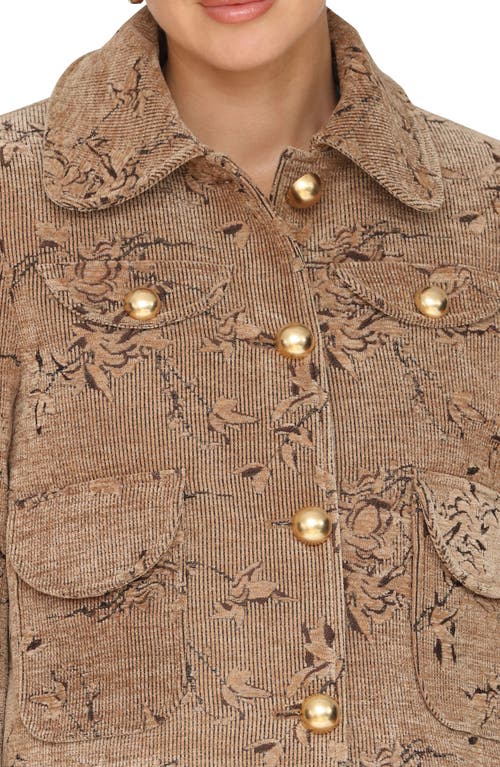 Avec Les Filles Crop Corduroy Jacket In Brown