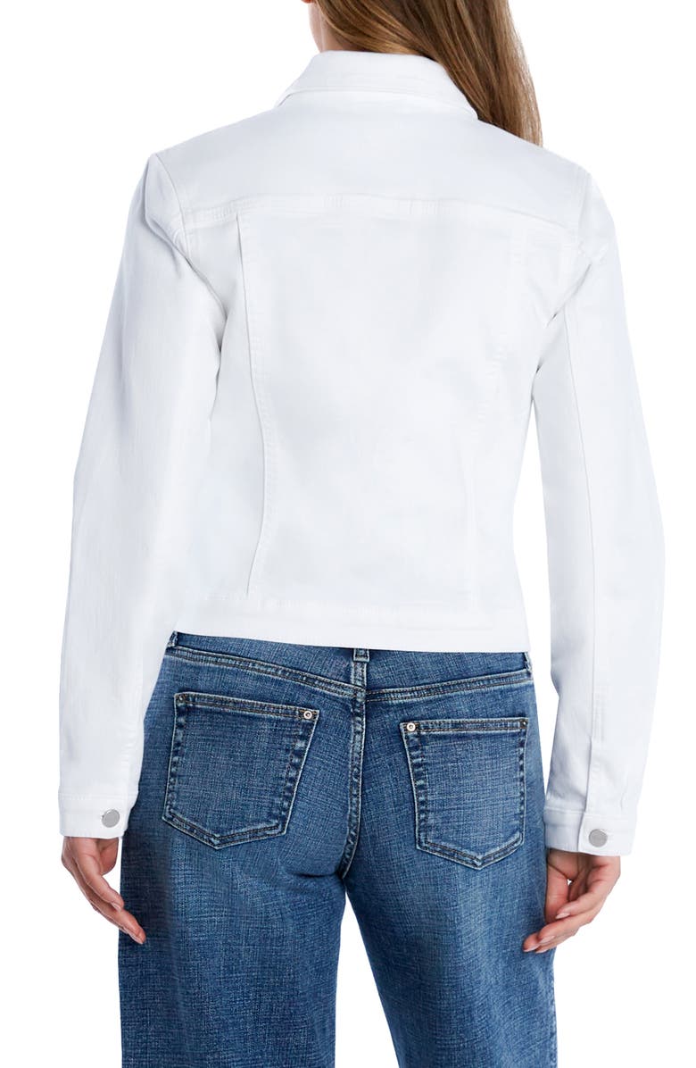 HINT OF BLU Sleek Stretch Denim Trucker Jacket, Alternate, color, White