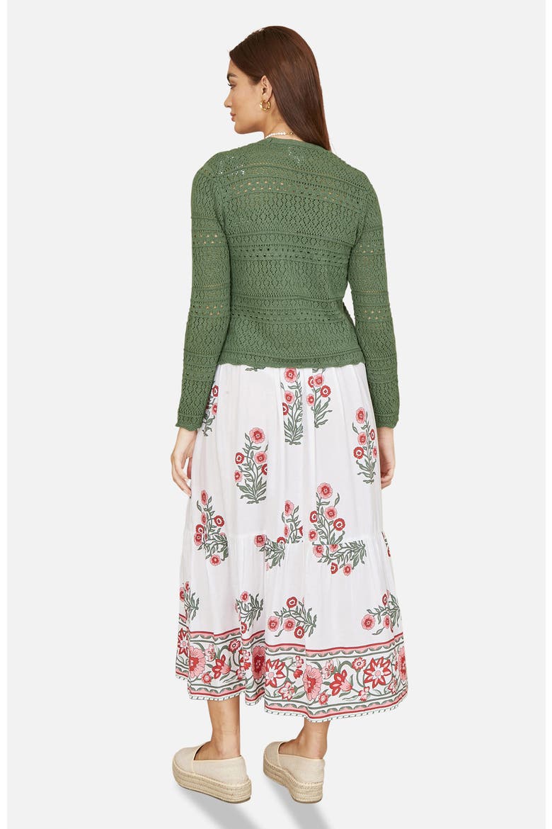 Crochet Tie Front Cardigan, Alternate, color, Green