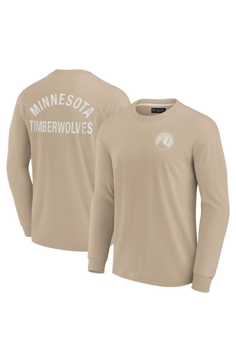 Fanatics Signature Unisex Fanatics Signature Khaki Minnesota Timberwolves Elements Super Soft Long Sleeve T-Shirt, Alternate, color, Khaki