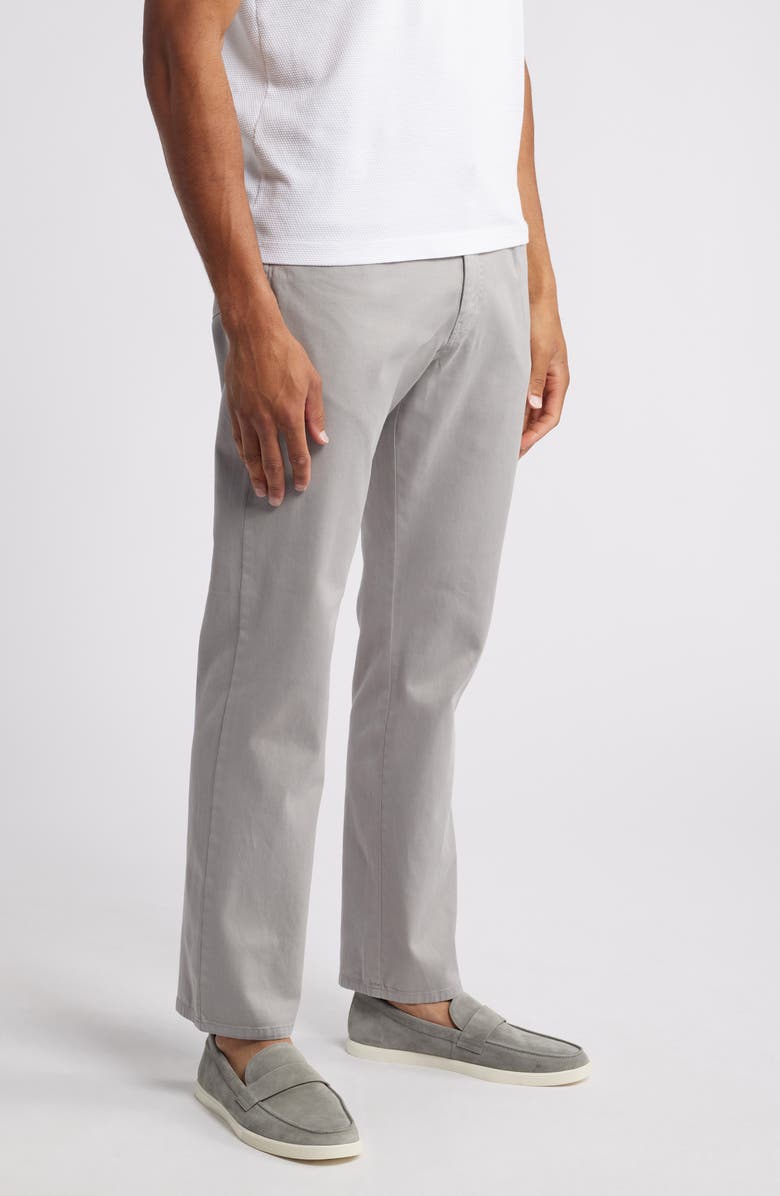 Johnston & Murphy Straight Leg Stretch Pima Cotton Pants, Alternate, color, Light Gray