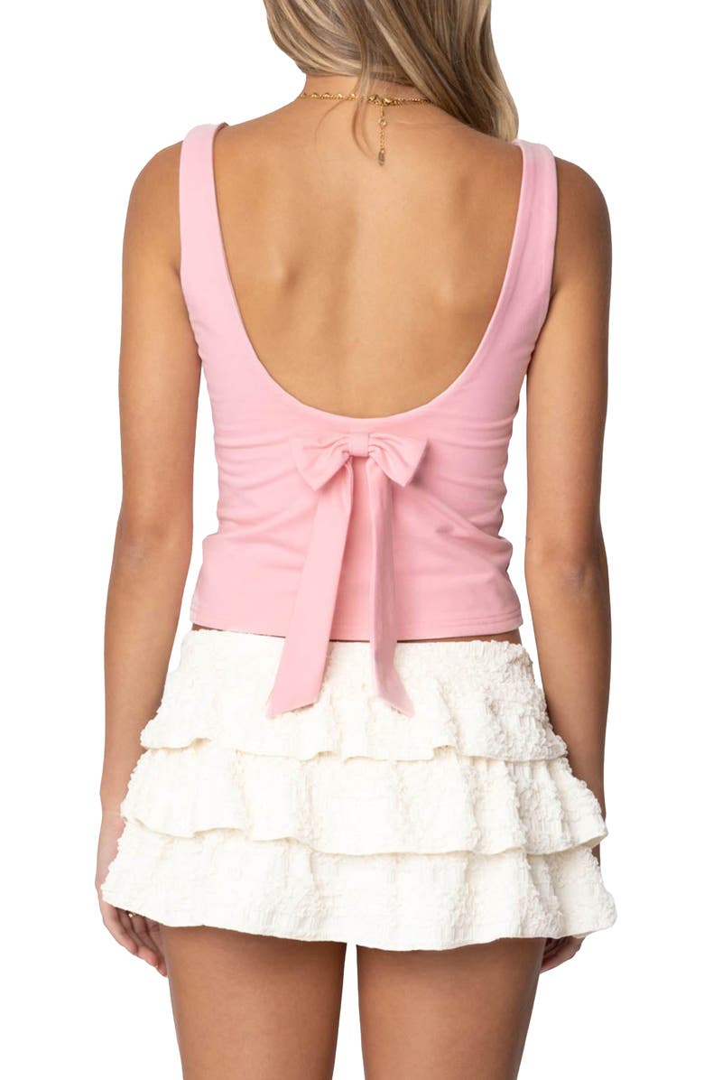 EDIKTED Ronda Bow Back Tank, Alternate, color, Pink