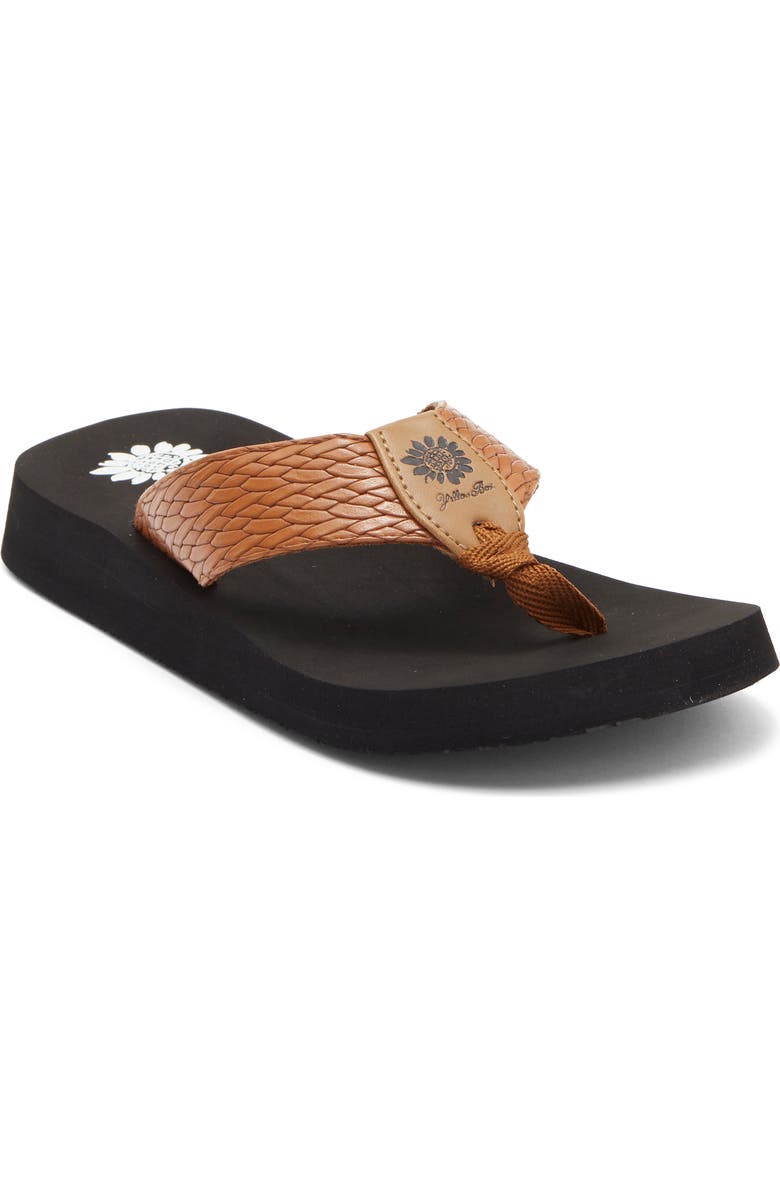 Yellow Box Premium Flax Flip Flop, Main, color, Tan
