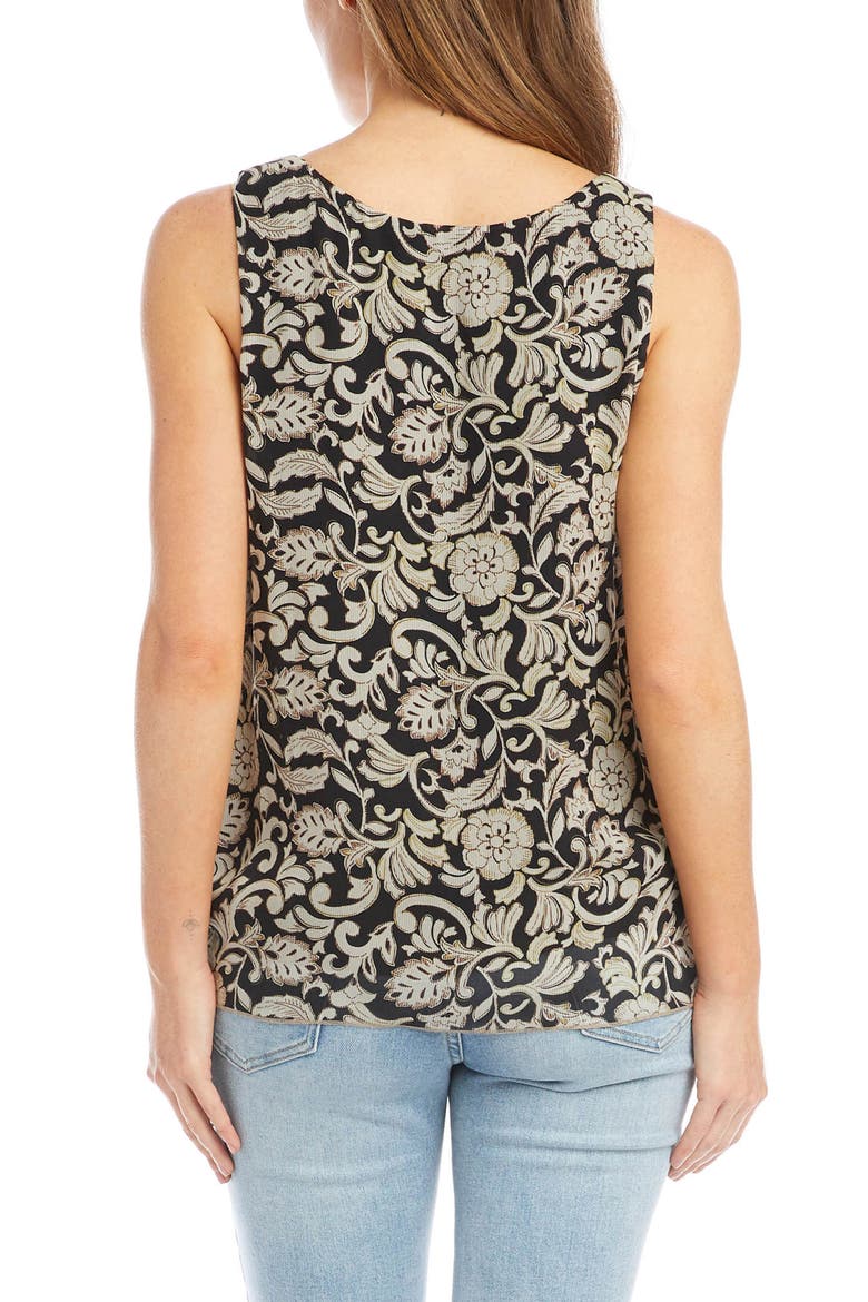 Paisley Print Tie Hem Georgette Tank, Alternate, color, PRINT