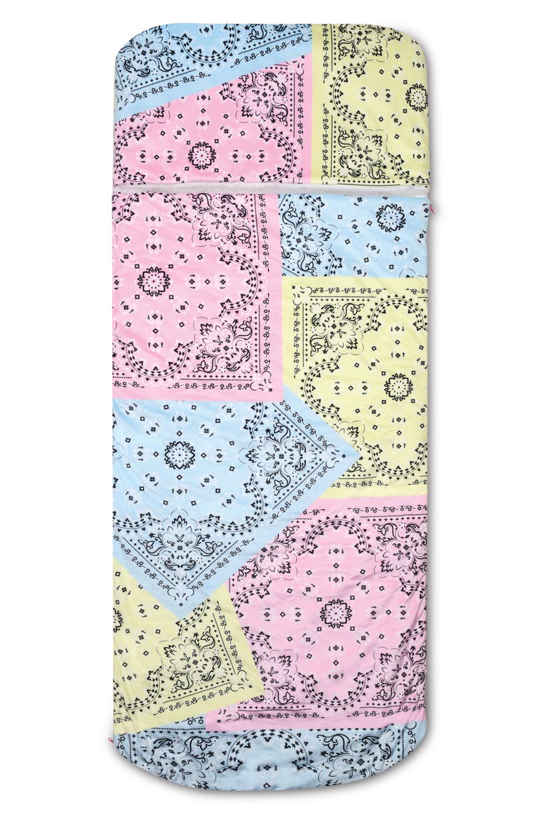 Bandana Patchwork Sleeping Bag, Main, color, BLUE