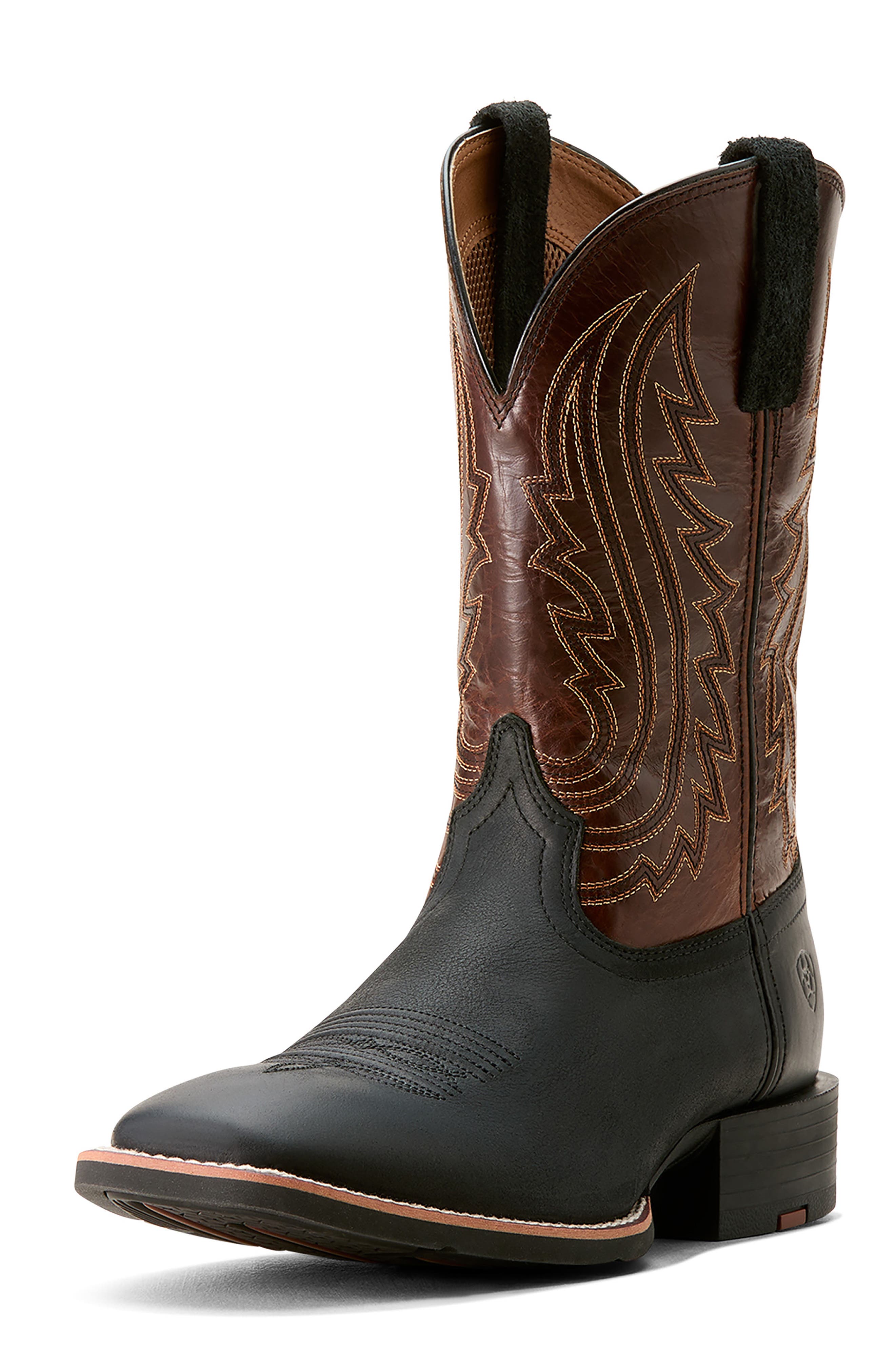 Sport Big Country Wide Square Toe Cowboy Boot, Alternate, color, BASIC BLACK/ MAHOGANY