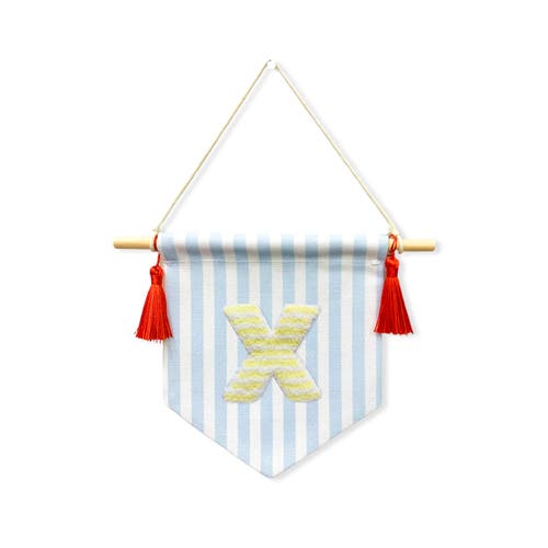 Ramus & Co A B C' Blue Striped Create-Your-Own Banner with Red Tassels and Chenille Letter Patch in X  product